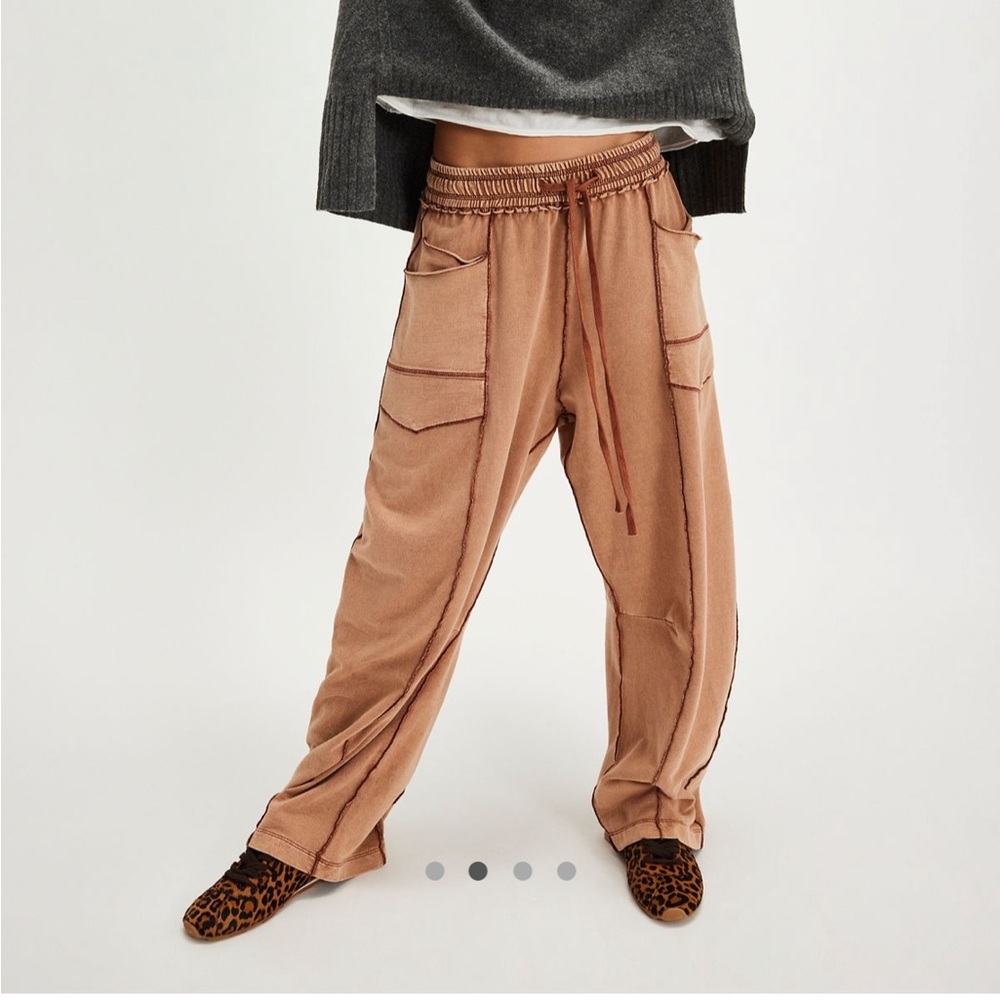 Free People Relaxed Utility Lounge Pants in Camel